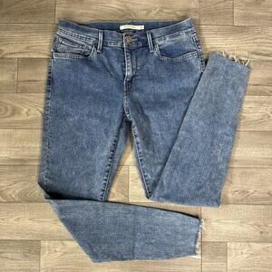 Levi's Distressed Mid Rise 710 Super Skinny Denim Jeans Medium Wash sz 30